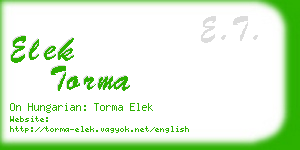 elek torma business card